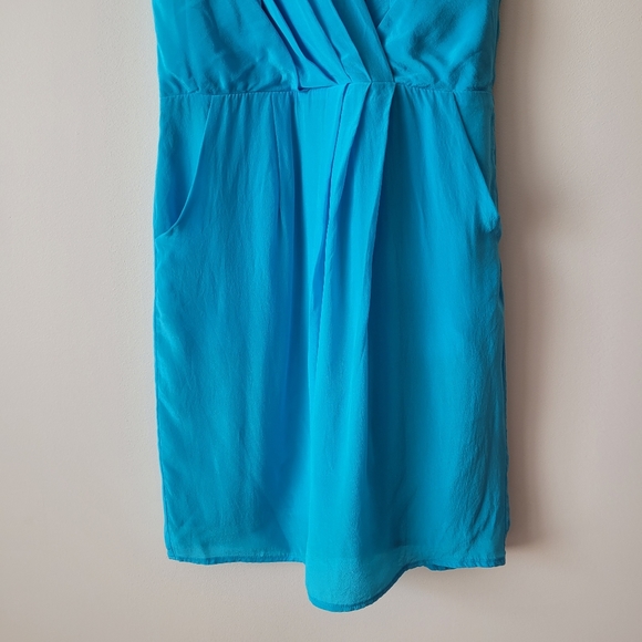 Greylin Camila Silk Crepe Sleeveless Blue Dress Size S - Picture 5 of 13